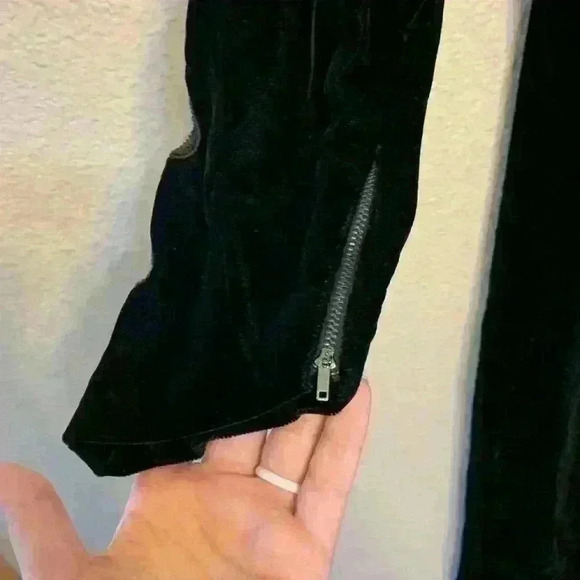 Anita modes velvet sexy black dress sz XS open back cut outs high neck knee - Picture 5 of 12